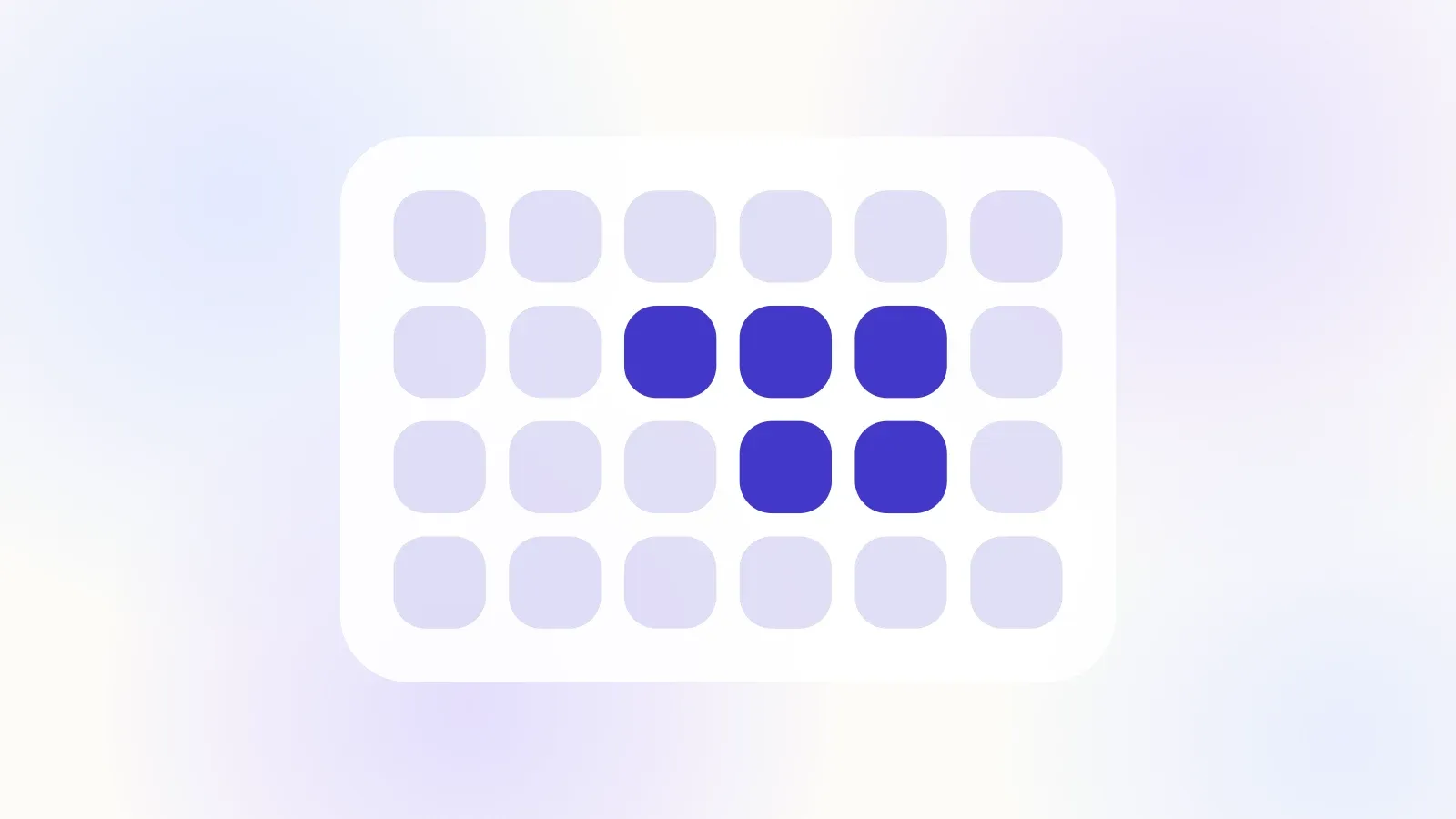 Illustration of a calendar grid with tracked cycle days highlighted