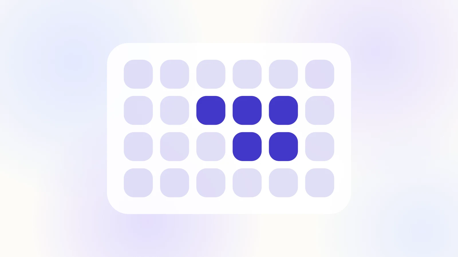 Illustration of a calendar grid with tracked cycle days highlighted